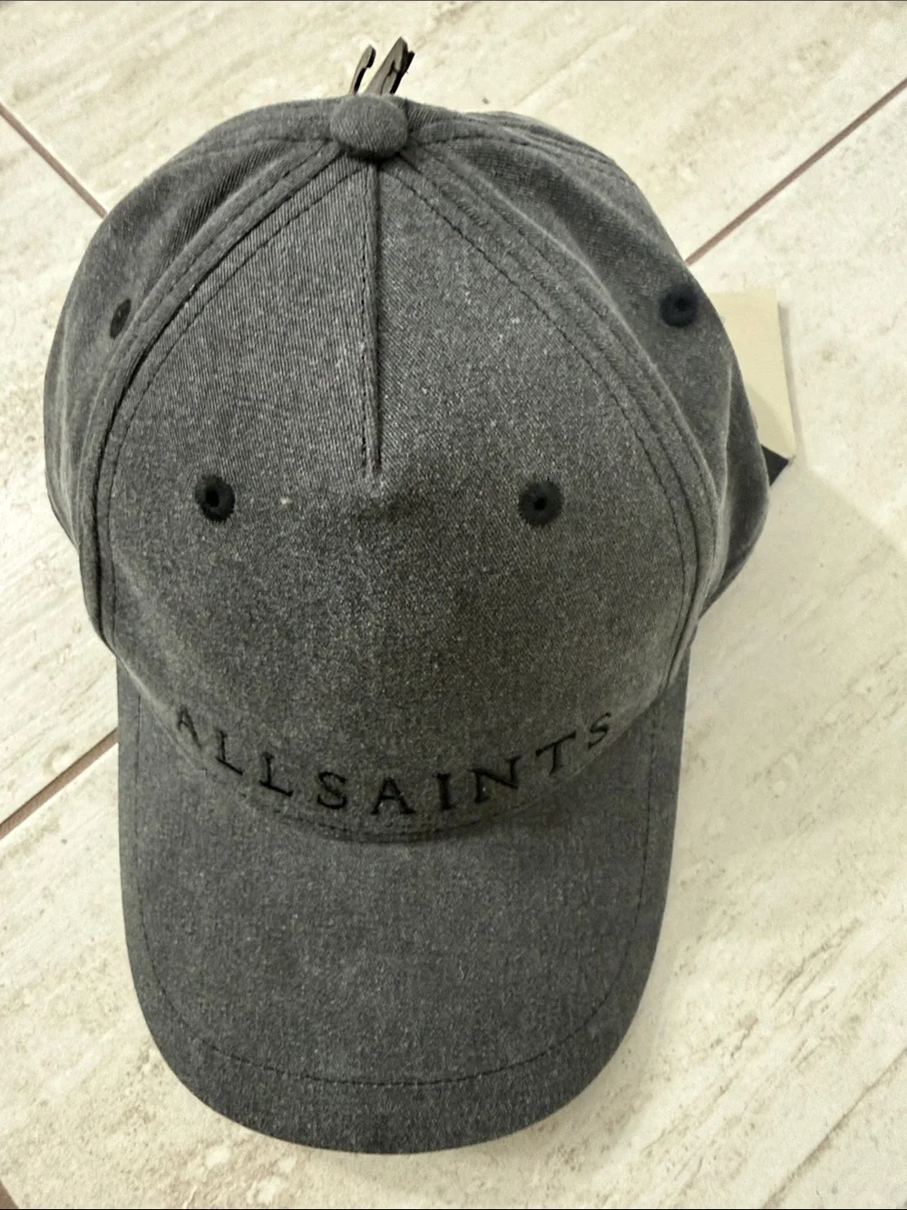 AllSaints washed black embroidery   Logo Cap ..nwt ..o/s